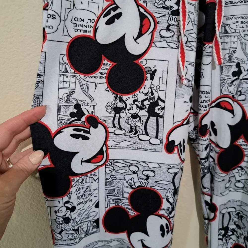 Disney Mickey Mouse Classic‎ Comics Retro Pajama pants youth small 4/6 black red
